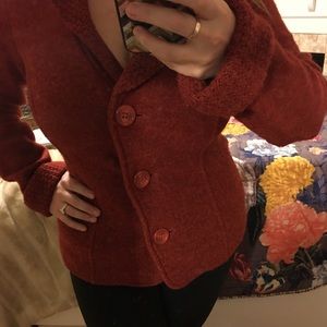 $9 SALE - Rust Colored 100% Wool Blazer Sz M